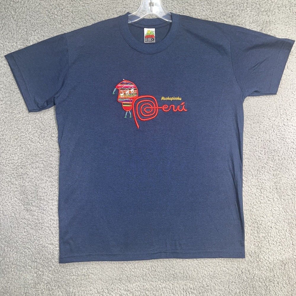 VTG Cusco Peru Machupicchu T Shirt Men's Size L Aztec Stitched 2-Side‎ Tee